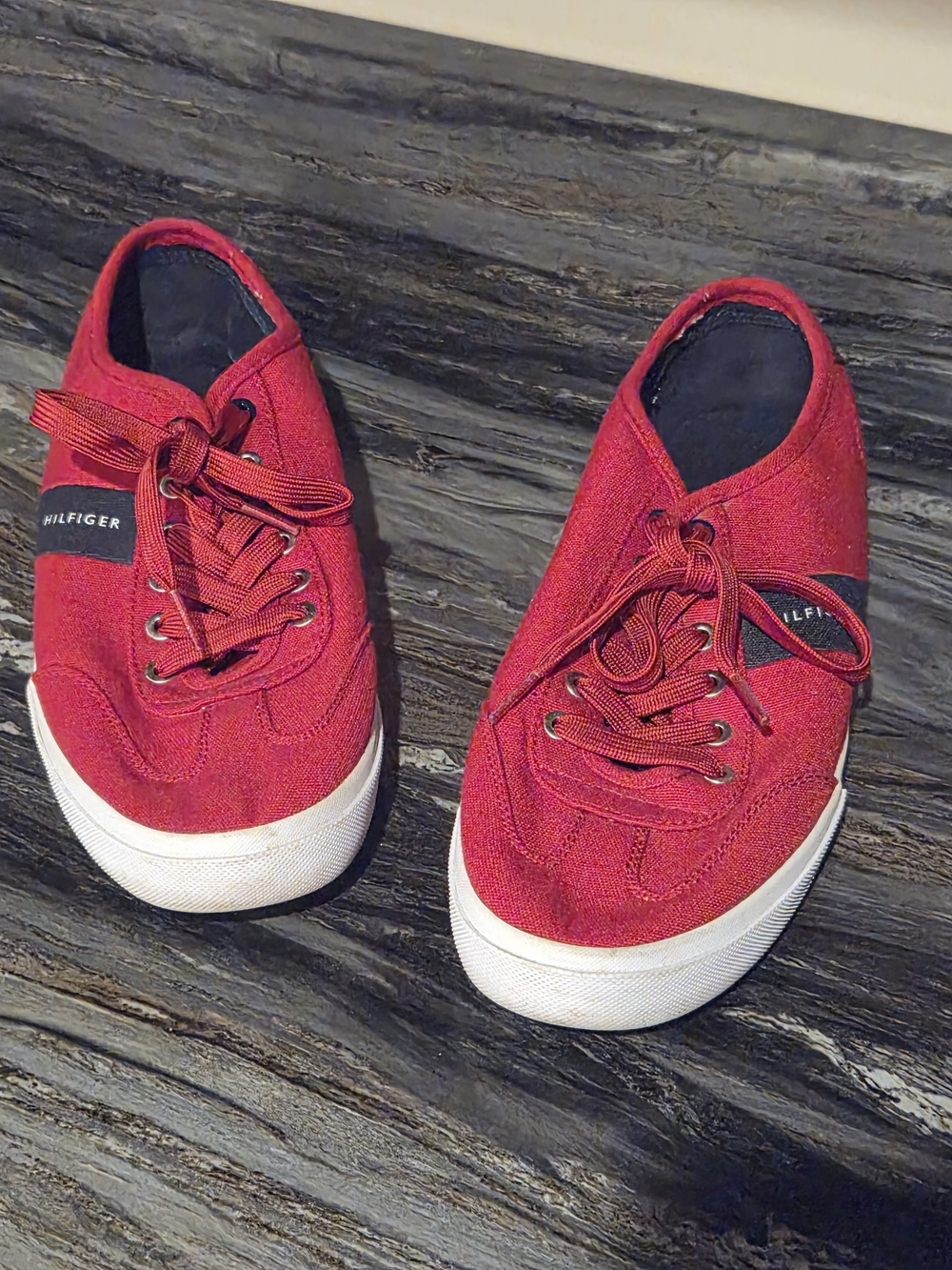 Tommy Hilfiger Kids Red Canvas Sneakers